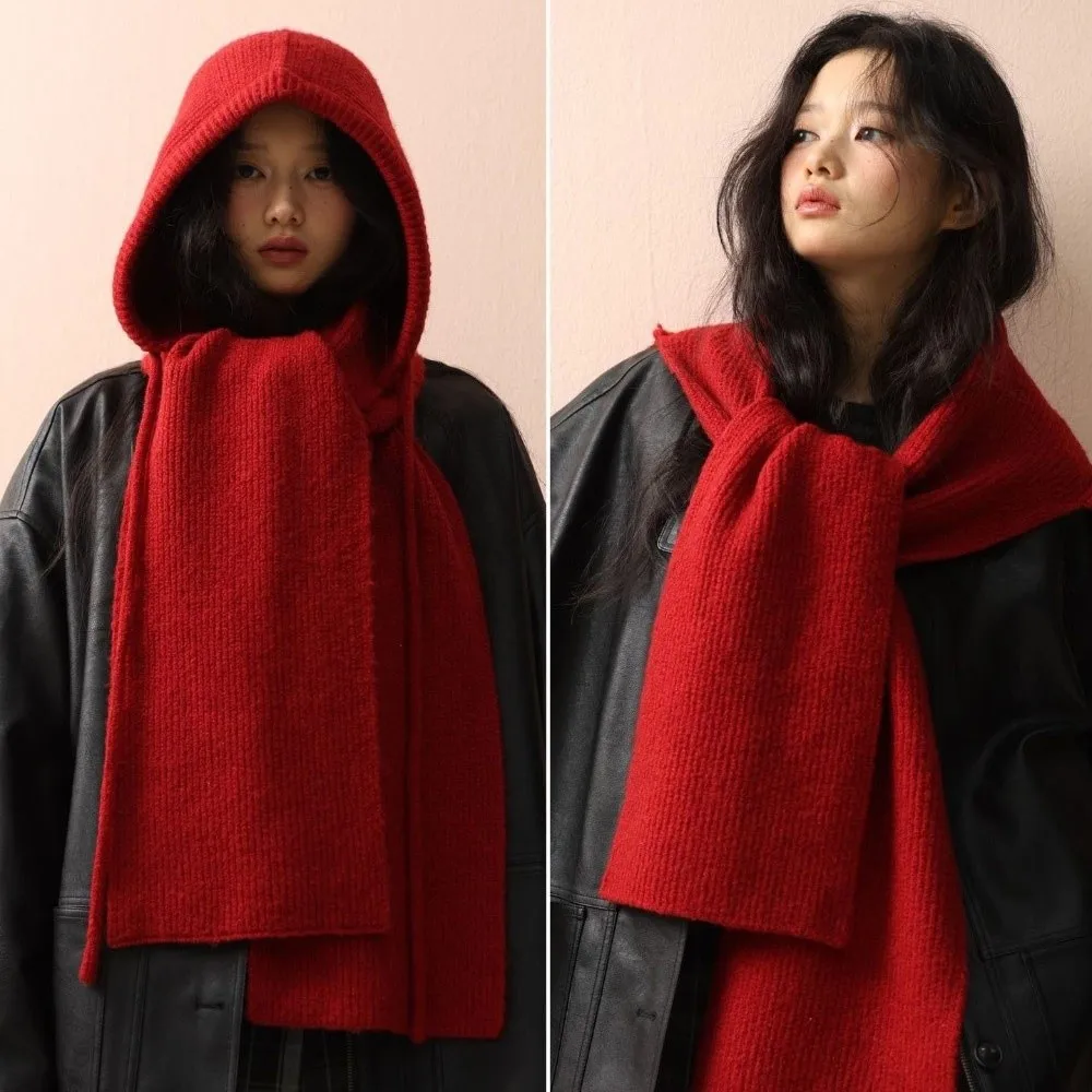 

Модная корейская цельная Балаклава, утолщенный теплый шарф с капюшоном, защита шеи, лыжный шарф, зимний