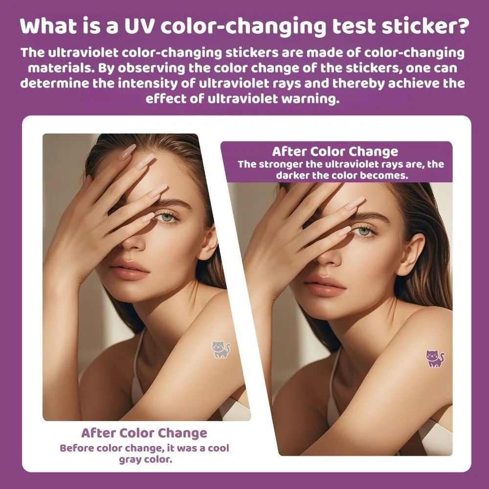 Waterproof UV Detection Sun-proof Tattoo Stickers Long Lasting DIY Photosensitive Temporary Tattoos Disposable