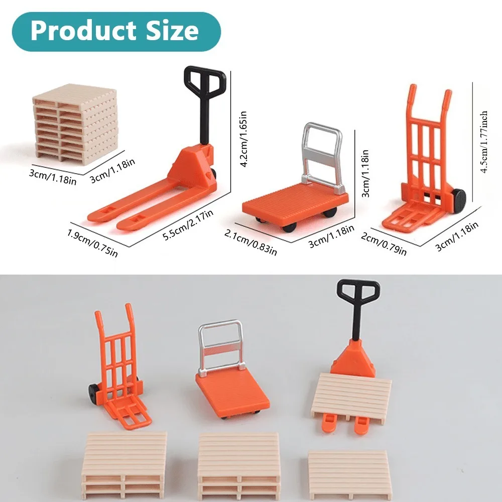 11pcs Miniature Simulation Tool Kit - Small Hand Cart Replica, Scaled Props for Model Exhibits, Terrarium And Diorama Decoration