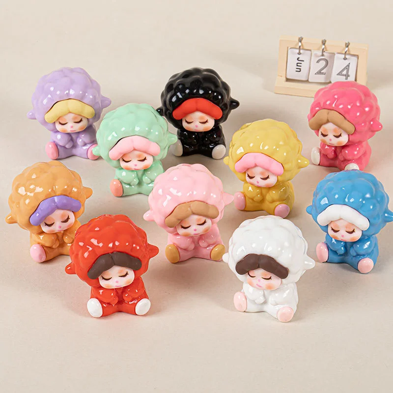 Solid Colour Wendy The Sheep Ornament Random 1pc Desktop Car Carrying Small Ornament Resin Accessories