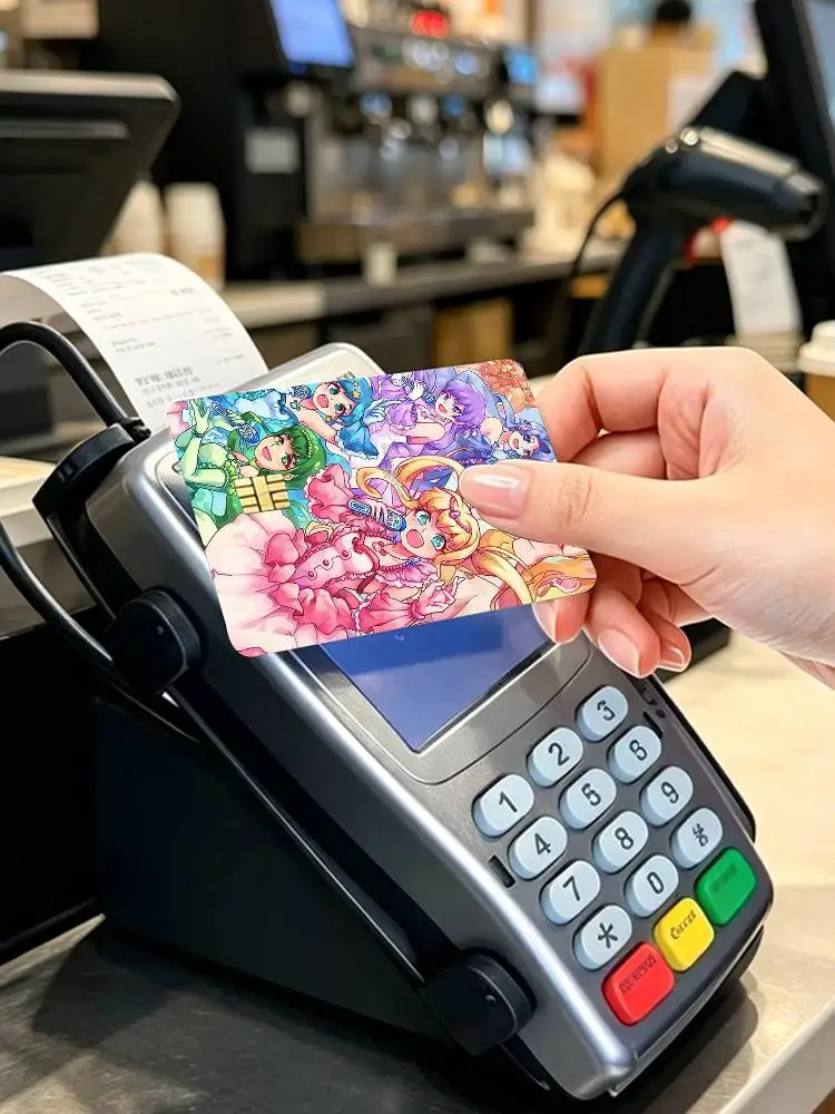 Mermaid M-Melody Pichi Pichi Pitch 4pcs 1Set Card Stickers Small Waterproof Chip 4PCS Card Sticker Anti-Scratch