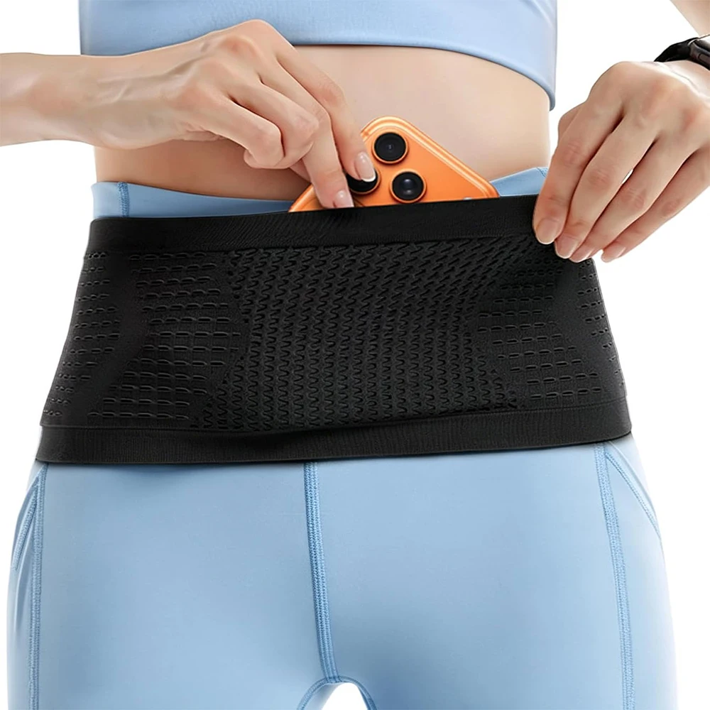 1Pcs Slim Running Belt, Running Fanny Pack Phone Holder Waist Bag, Moisture Wicking Storage Belt Bag for Walking Hiking Workout