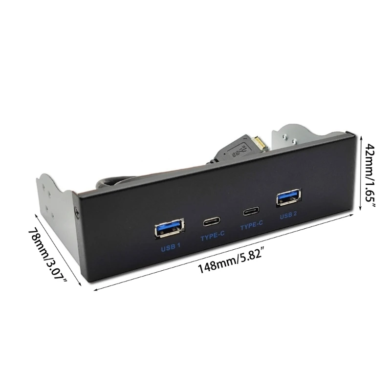 PAN4USB-V01 USB 3.2 แผงด้านหน้า Hub,ออปติคอลไดรฟ์ USB3.2 TYPE-C 19PIN Connector ติดตั้งง่ายไม่จำเป็นต้องใช้พลังงานภายนอก