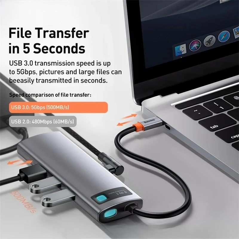 

Open Box Used Product USB C HUB To HDMI-compatibe Adapter Card Reader USB 3.0 PD 100W Type C Docking Station for Macbook