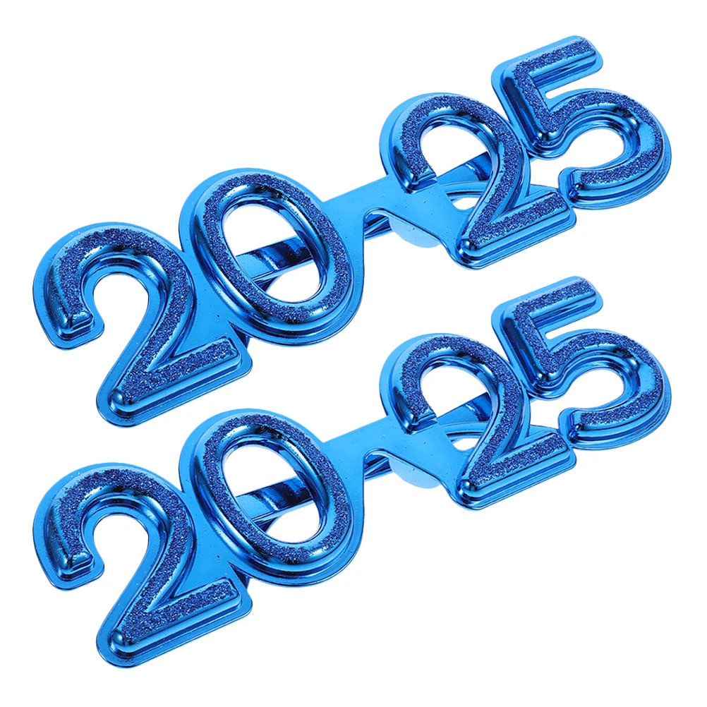 

2 Pcs 2025 New Year Party Eyeglasses Funny Festival Glasses Dancing Props Photo Accessories 2025 Theme Eyewear Prank for Men
