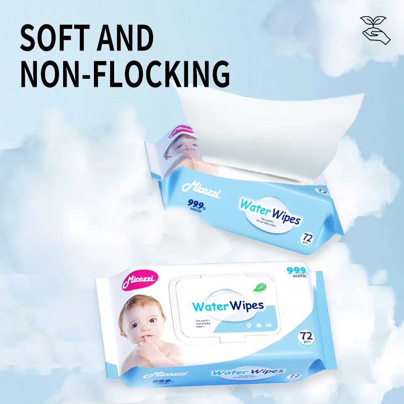 Baby Wet Wipes 72pcs/pack Biodegradable Pure Water,large and soft