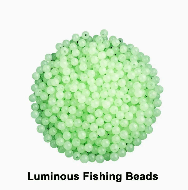 100-500pcs Soft/Hard Beads Fishing Stop Luminous Round Rubber Stopper Night Anti-collision Barrier Beans Fly Fishing Accessories