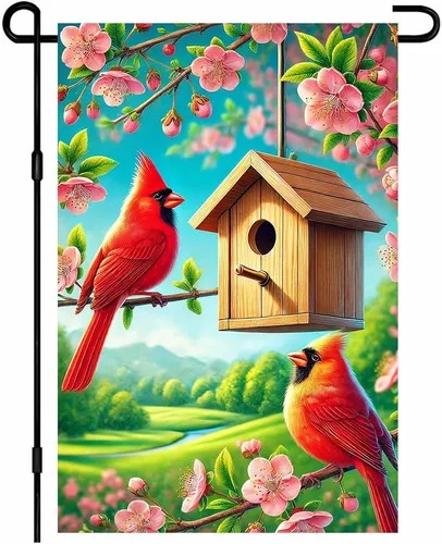 Welcome Garden Flag Double Sided Spring Yard Flags Cardinals Red, 12x18 Inch XXQ