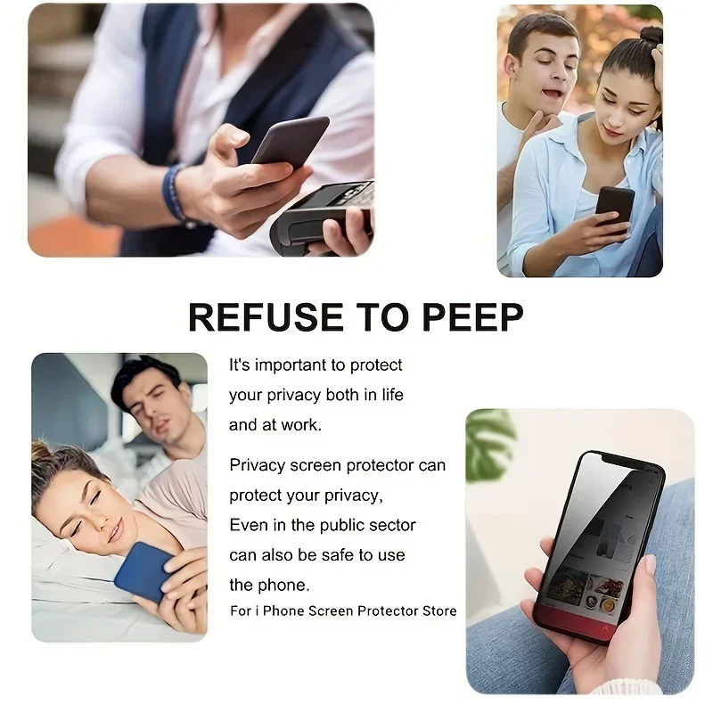 2PCS Privacy Matte Tempered Glass For iPhone 11 12 13 14 15 16 Pro Max Plus Protective Glass  Anti Spy Peeping Screen Protector
