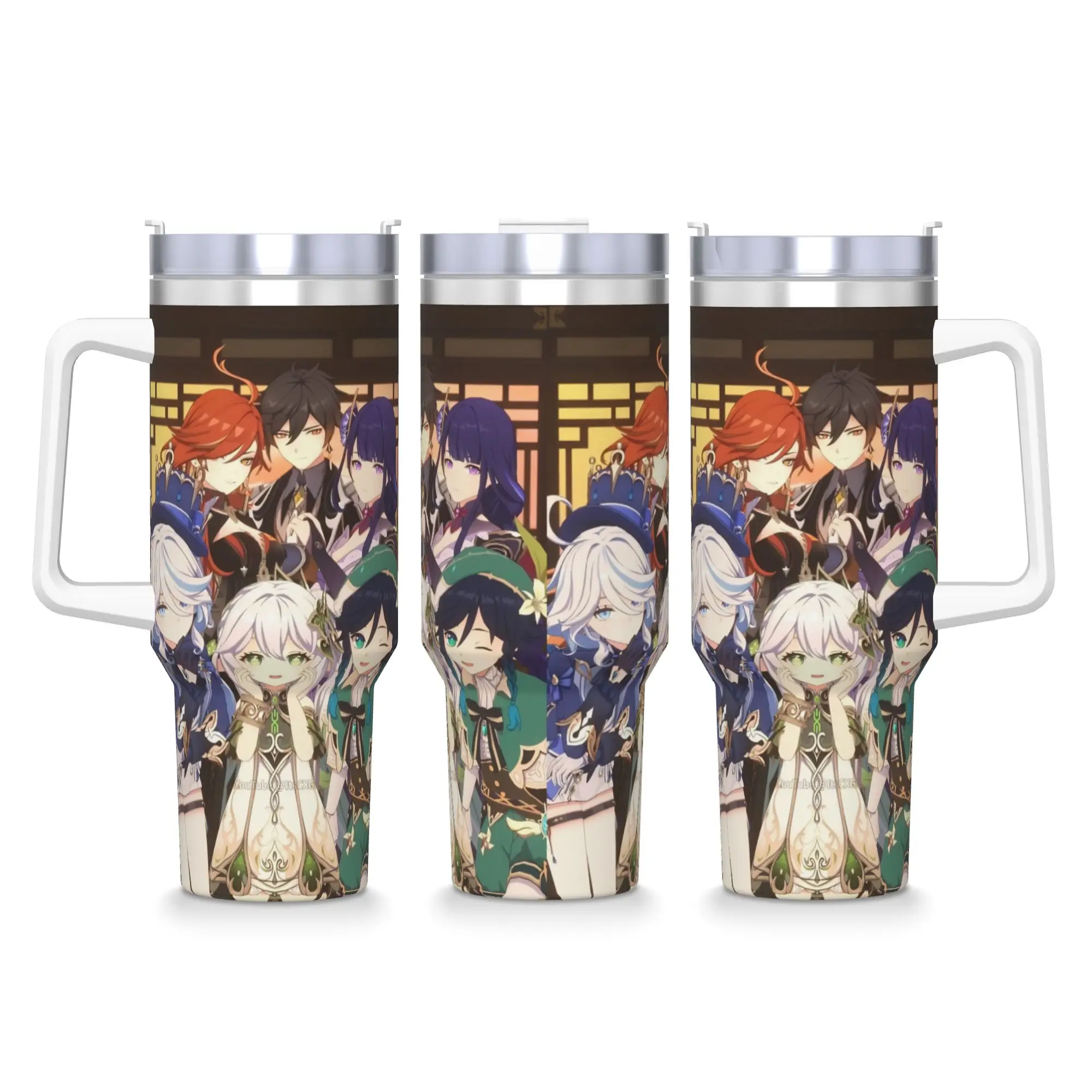 Stainless Steel Tumbler Anime Game G-Genshin Impact Car Mugs With Straws  Travel Heat Preservation Large Coffee Mug