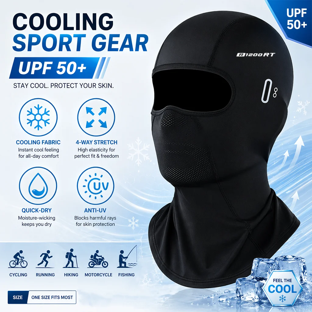 Für BMW R1200RT R1300RT R 1300 RT 2021-2026 Motorrad-Sturmhaube Sommer UV-Schutz Brille Gesichtsmaske Atmungsaktive Löcher Winter Warm
