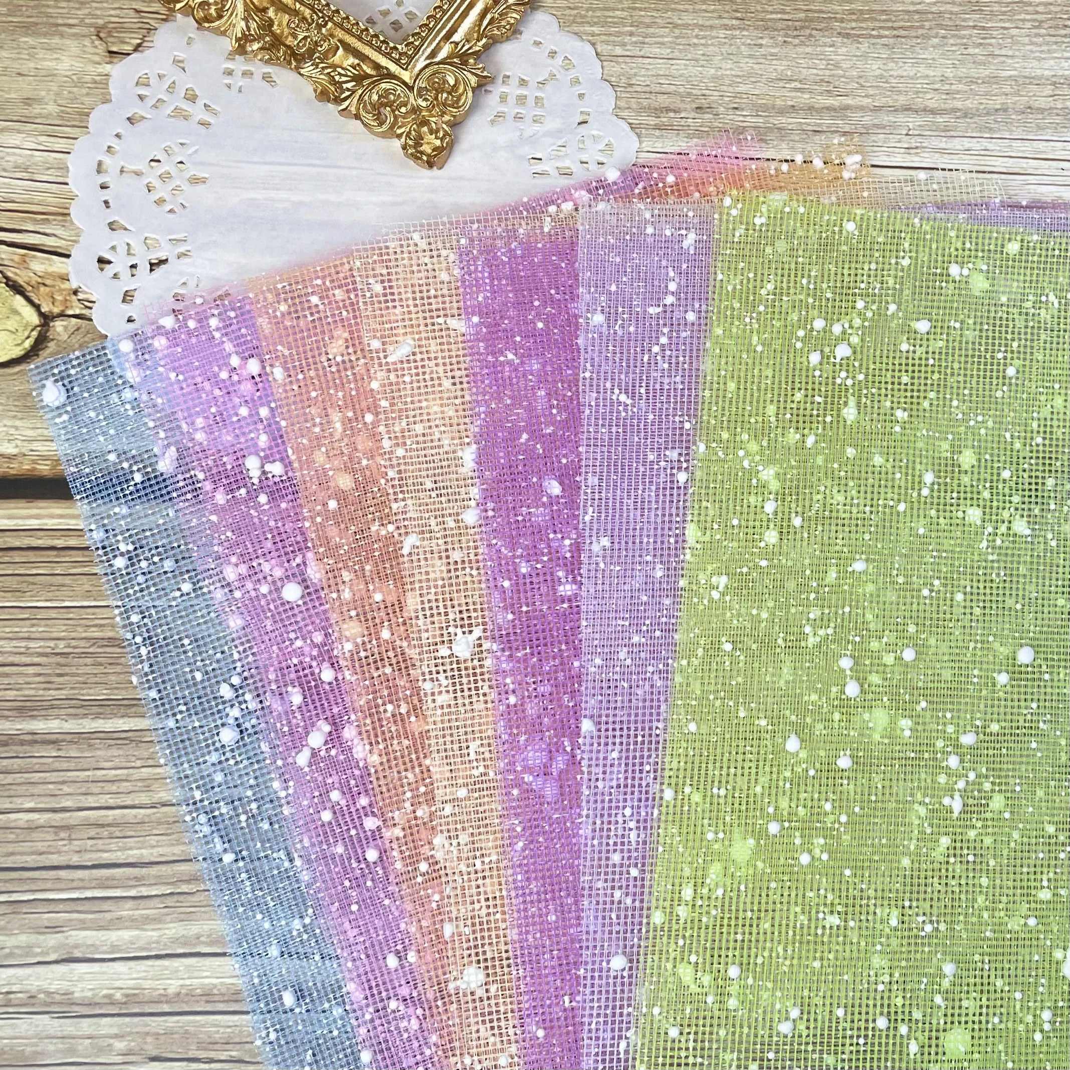 10 Stuks A5 Kleur Sneeuwvlok Mesh Papier Scrapbooking Versieren Gaas Diy Junk Journal Planner Achtergrond Papier Ambachtelijke Materiaal