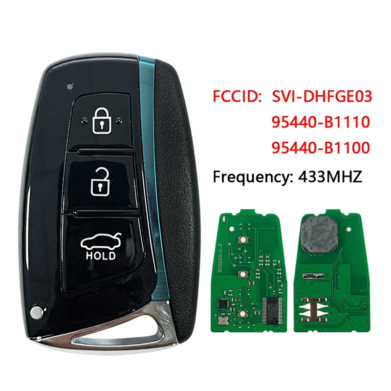 

Suitable for modern 3-key Smart Car remote control key 433 MHz HITAG 3 chip 95440-B1110/B1100