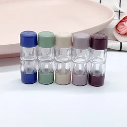 Portable Colored Contact Lens Cases for Travel L+R Lens Holder Transparent Eyes Contacts Travel Kit Holder Lens Container