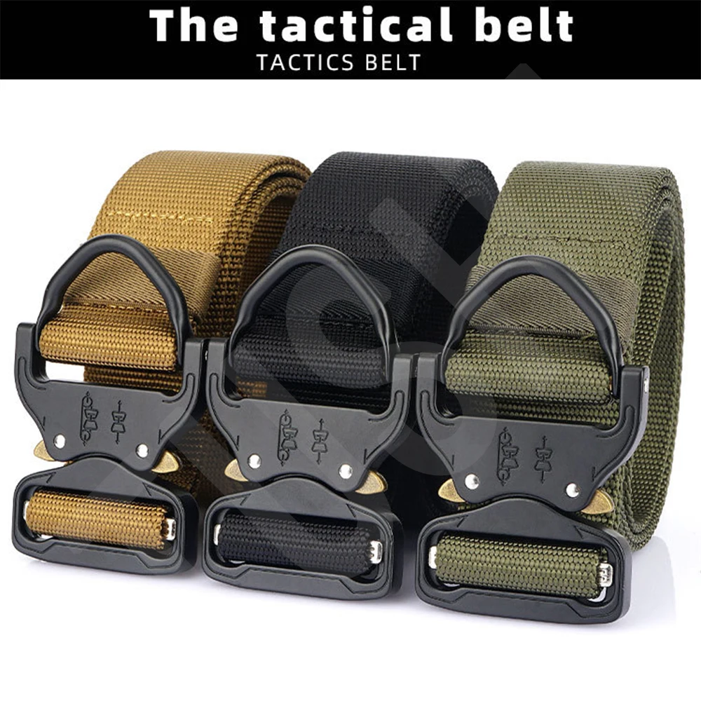 TUSHI 1.7 inch Army Tactical Belt Quick Release Military Airsoft Training Molle Heavy Duty Outdoor Shooting Hiking Hunting Belt