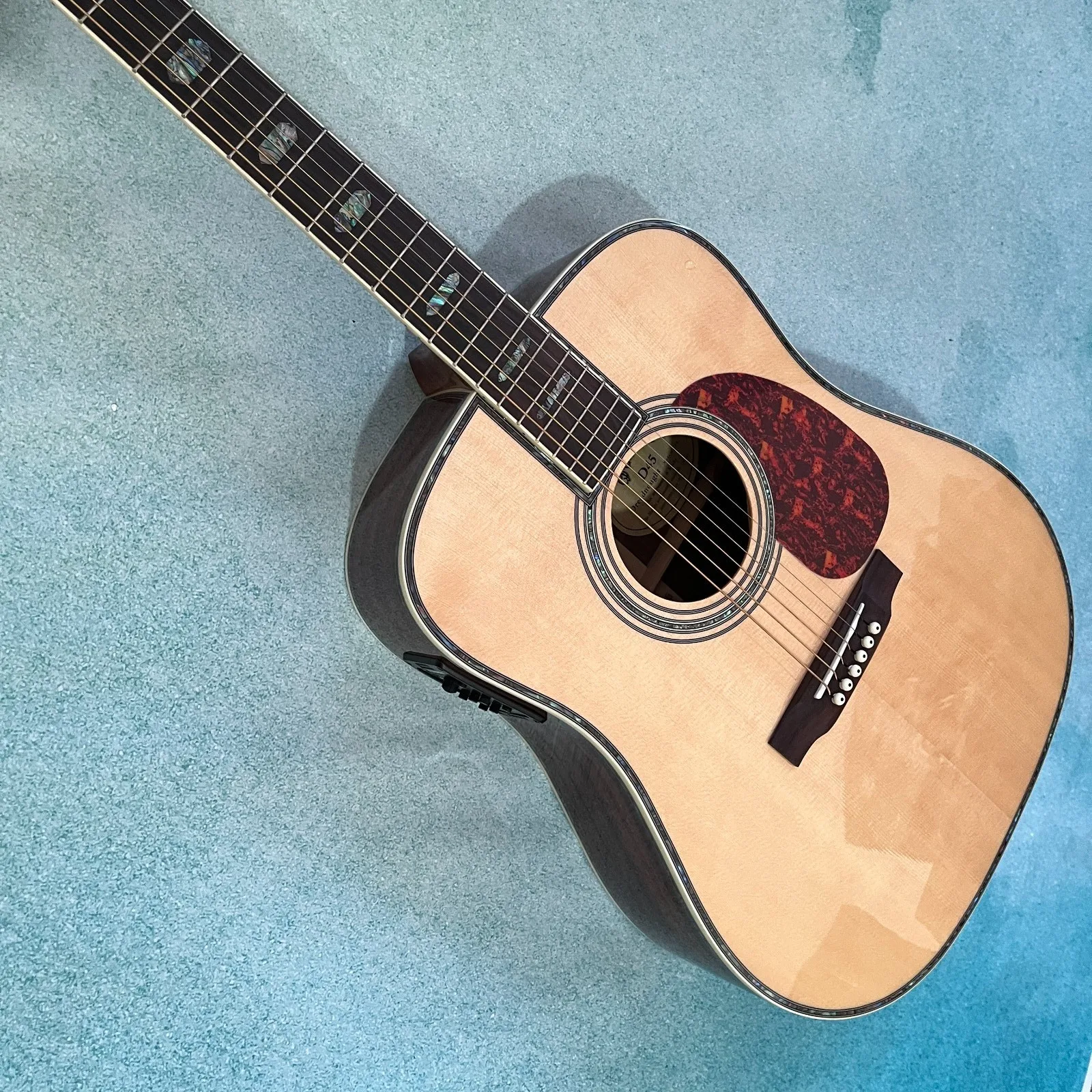 جيتار صوتي D45 مع بيك اب ترصيع أذن البحر الصلبة من خشب التنوب #3