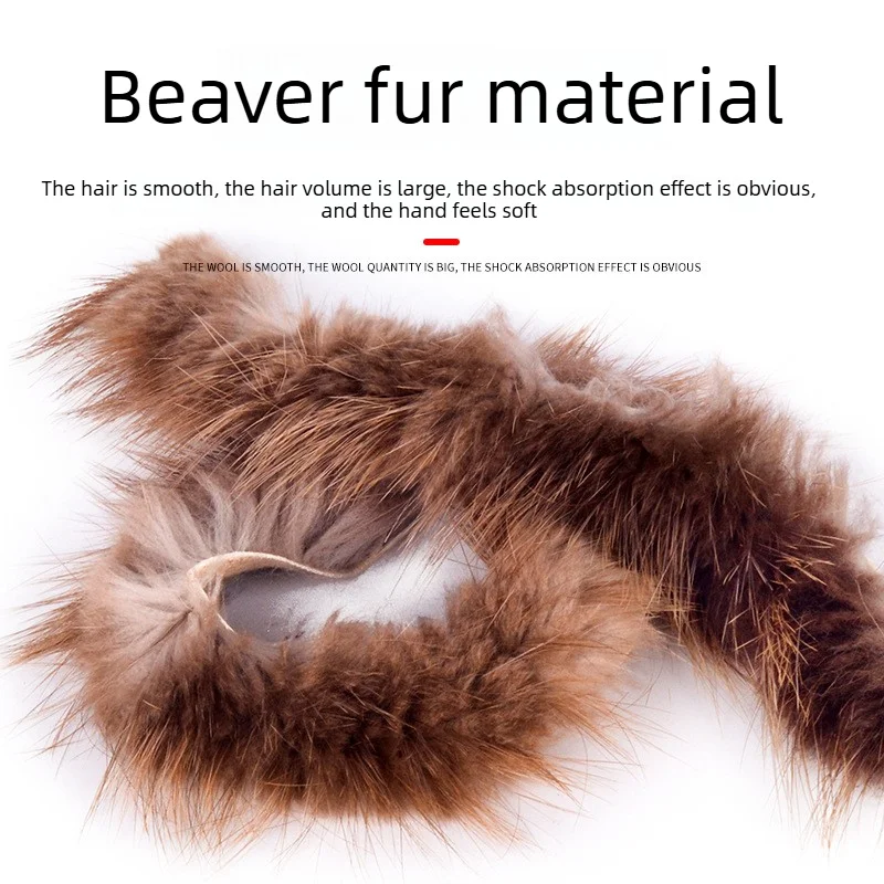 Beaver Fur Archery Bow String American Traditional Recurve Bow Dampener for Competitive Target Shooting Practice
