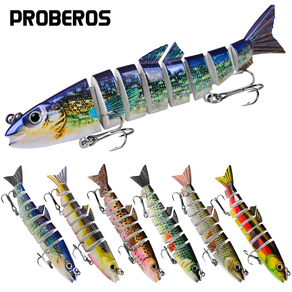 PROBEROS 21G/12.5cm Sinking Wobblers Fishing Lures Jointed Crankbait Swimbait 8 Segment Hard Artificial Bait For Fishing Tackle