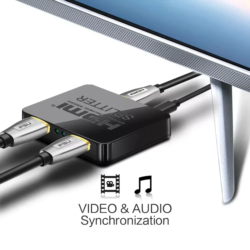 4K HDMI Splitter 1X2สัญญาณ HDMI Switch Splitter 1ใน2 Out กล่องวิดีโอ Distribut สำหรับ dual จอภาพ HDTV DVD PC PS3 Xbox