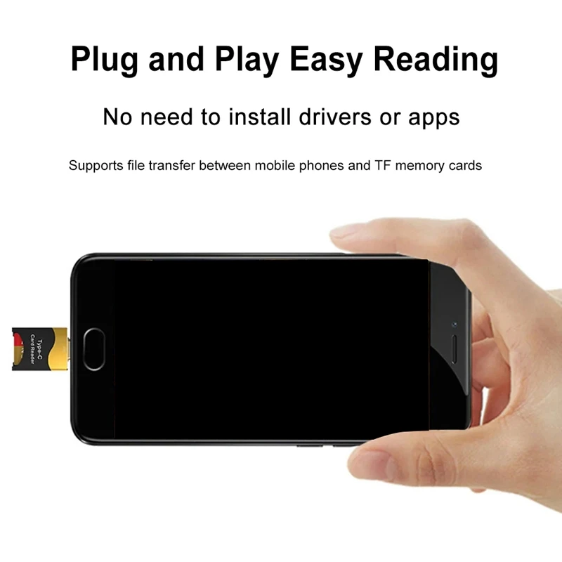 Mini lettore di schede di tipo C Lettore di schede OTG mobile Slot per schede Lettore di schede TF Flash Drive plug and play