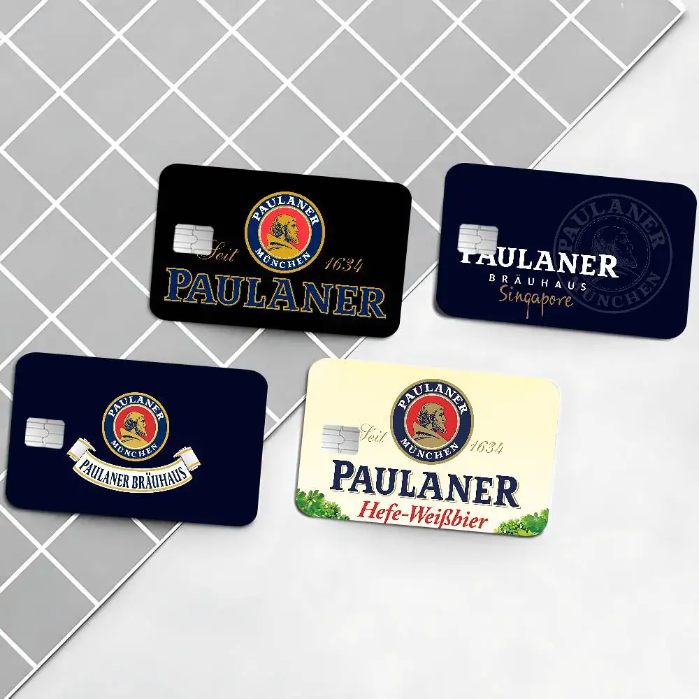 German Beer P-Paulaners Fashion Matte Gold Silver Black Matte Film Skin Sticker Tape for Bank Credit Debit Card