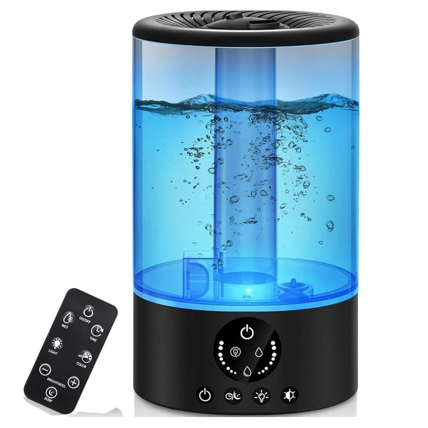 Humidifier for Dry Bedrooms 3.5 Liter Top Fill Cool Mist Air Humidifier for Living Room Large Humidifier with Remote Control, 7