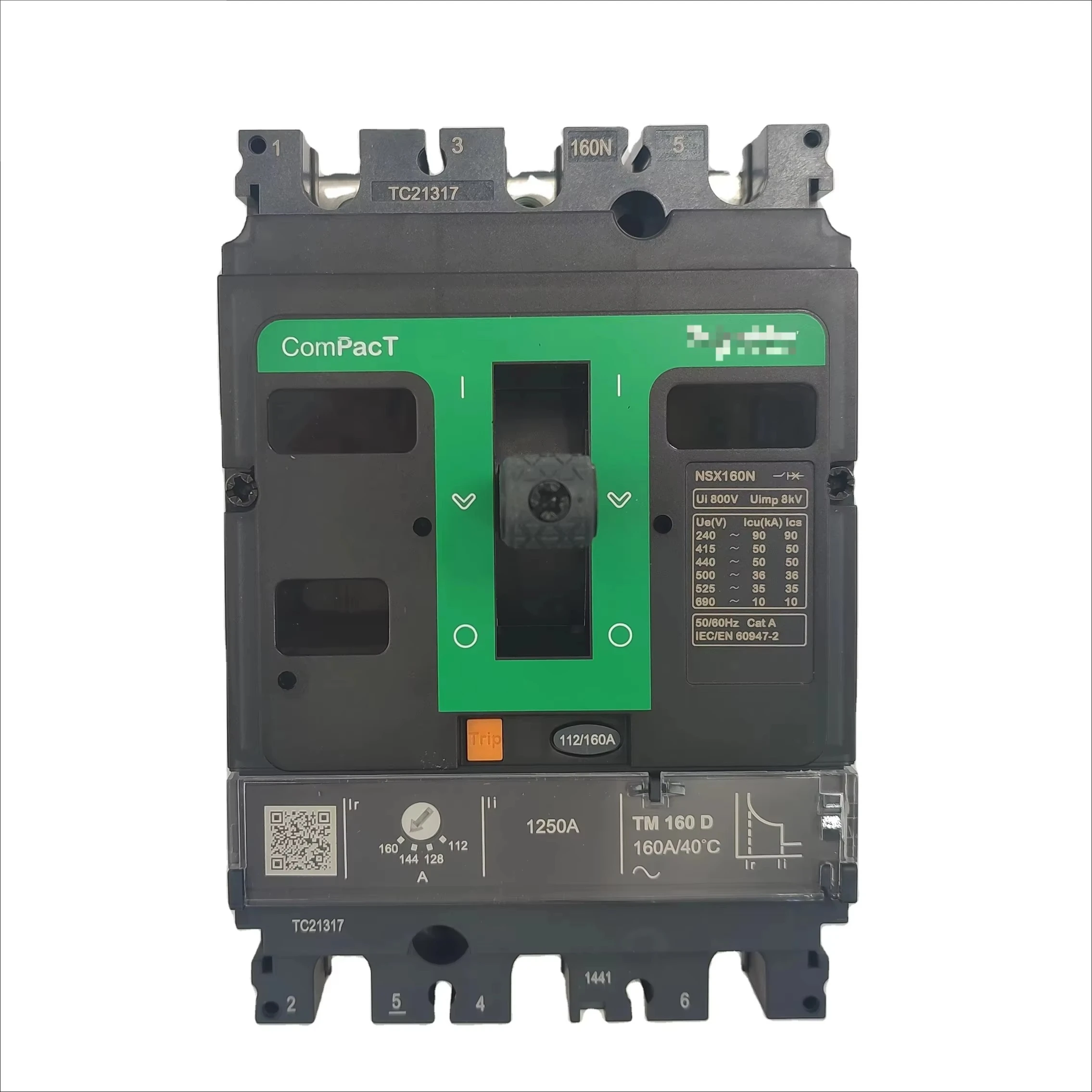 Brand New Schnei Electric Circuit Breaker ComPacT NSX100m 25 KA AC 3P3D 50 A TMD C11B3TM050L EverLink Connectors