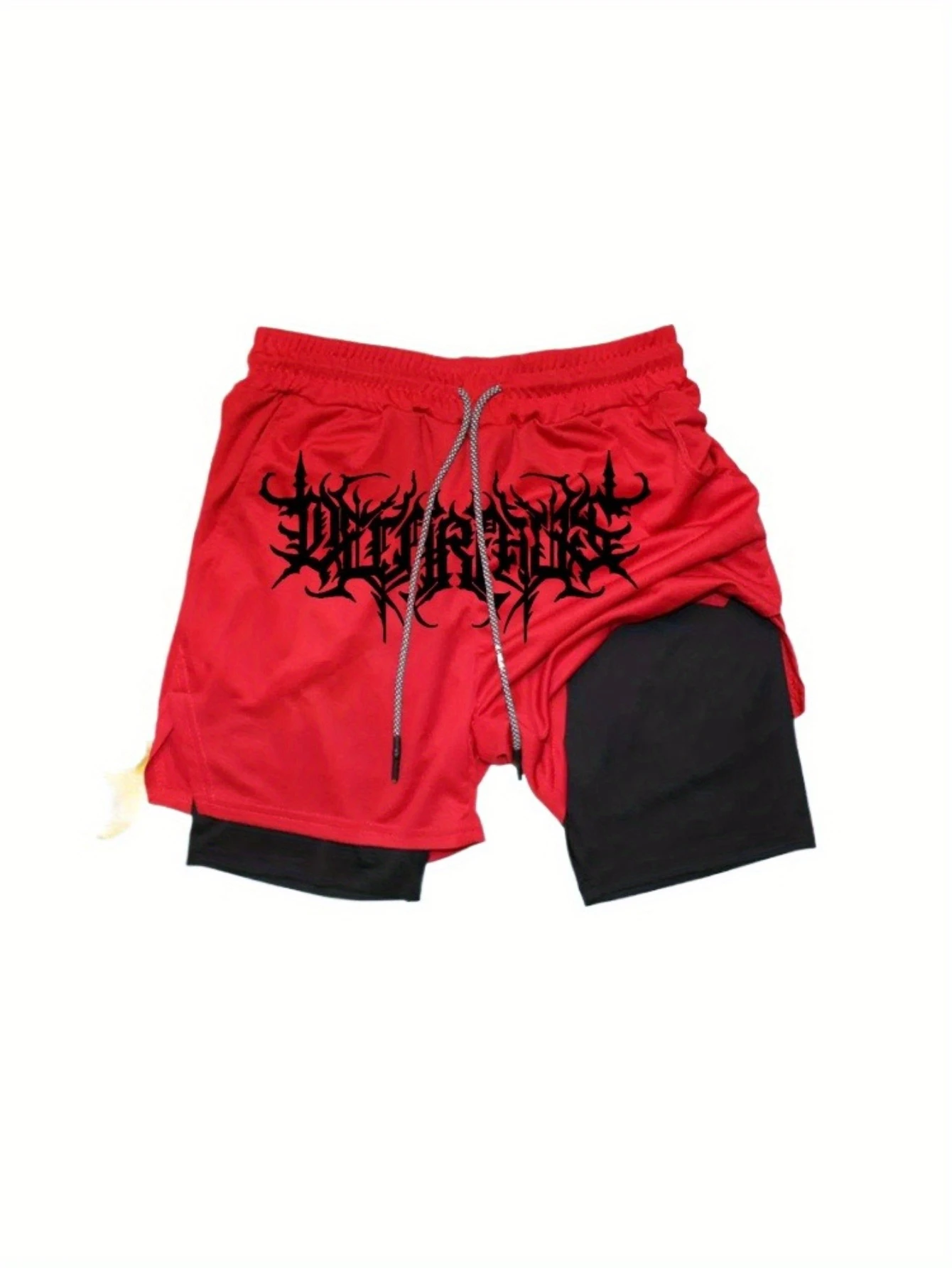 Men'S Summer Quick-Drying Double-Layer Shorts Set, Paired with Breathable Top, Super Breathable Function