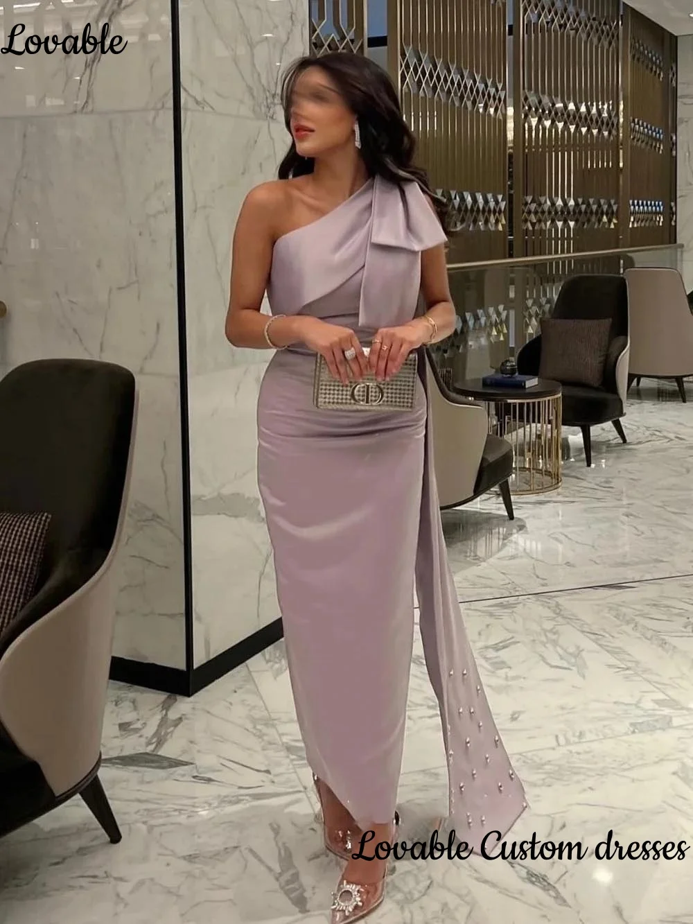 Customized Evening Dresses Saudi Arabia Mermaid Evening Dresses With Slit One Shoulder Tight Long Formal Party Dress Dubai Prom