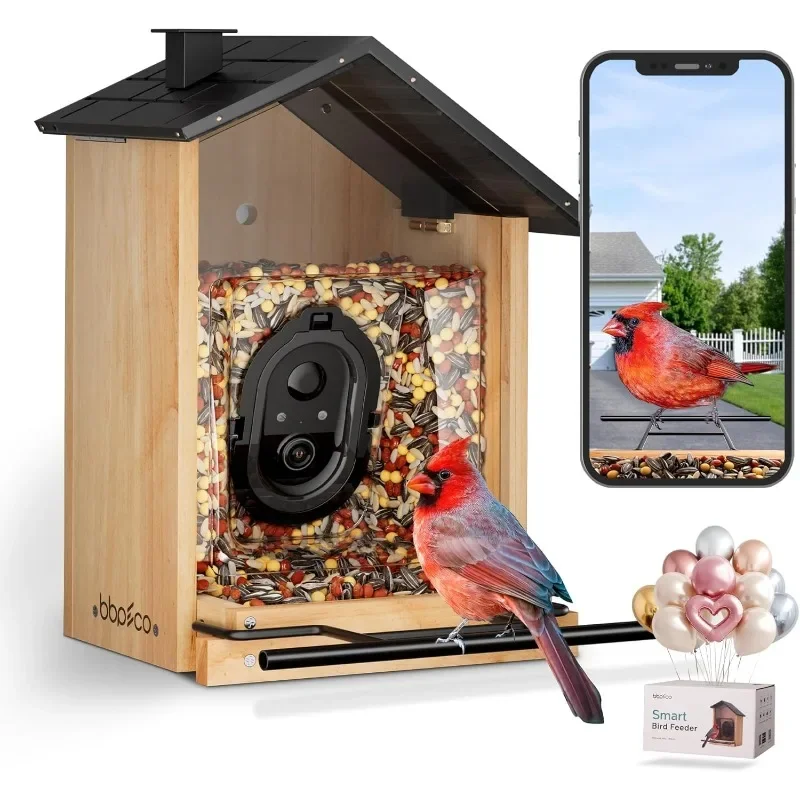 

3L Smart Bird Feeder with AI Identify Over 10000 Bird Species, Cloud Storage, Auto Capture & Instant Ar