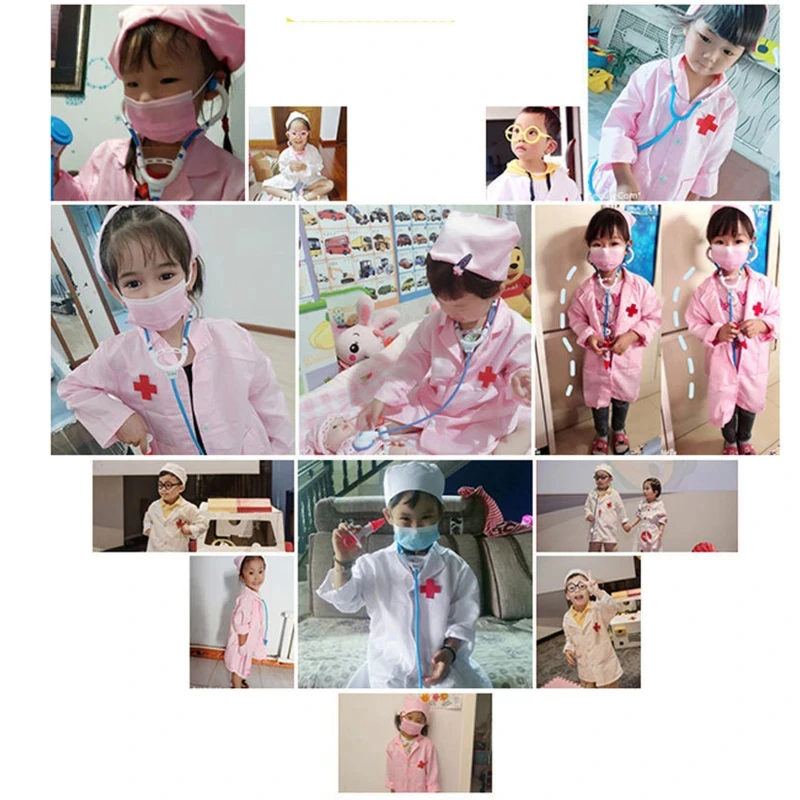 Crianças fingir médicos/enfermeiros brinquedos simulados adereços médicos cosplay roupas meninos meninas fingir jogar jogo doméstico tmz
