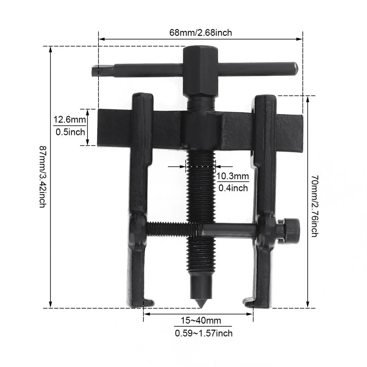 Imagem -02 - Polegada Extrator de Rolamento de Duas Garras Puxar Fortalecer Extrator de Rolamento Interno-externo Carro Desmontagem Ferramenta Mecânica Automática 2