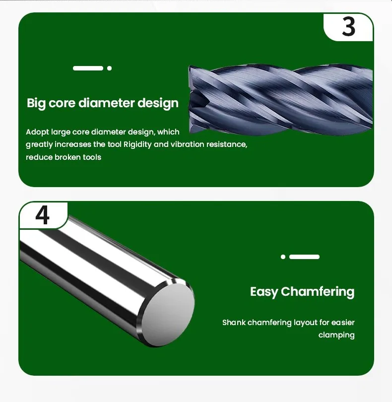 Fräsen Cutter Legierung Beschichtung Wolfram Stahl Werkzeug Cnc Bearbeitungs Hrc45 Ecke Schruppen Top Fräsen Cutter Kit Fräsen Maschine Endmil – Detail 11
