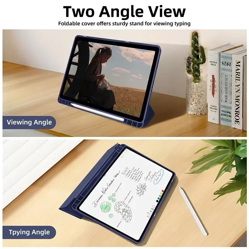 Smart Case For Samsung Galaxy Tab S8 S7 A9 S9 FE 11 Funda Galaxy Tab S7 Plus FE S8 S9 FE Plus 12.4 S6 10.5 With Pen Holder Cover