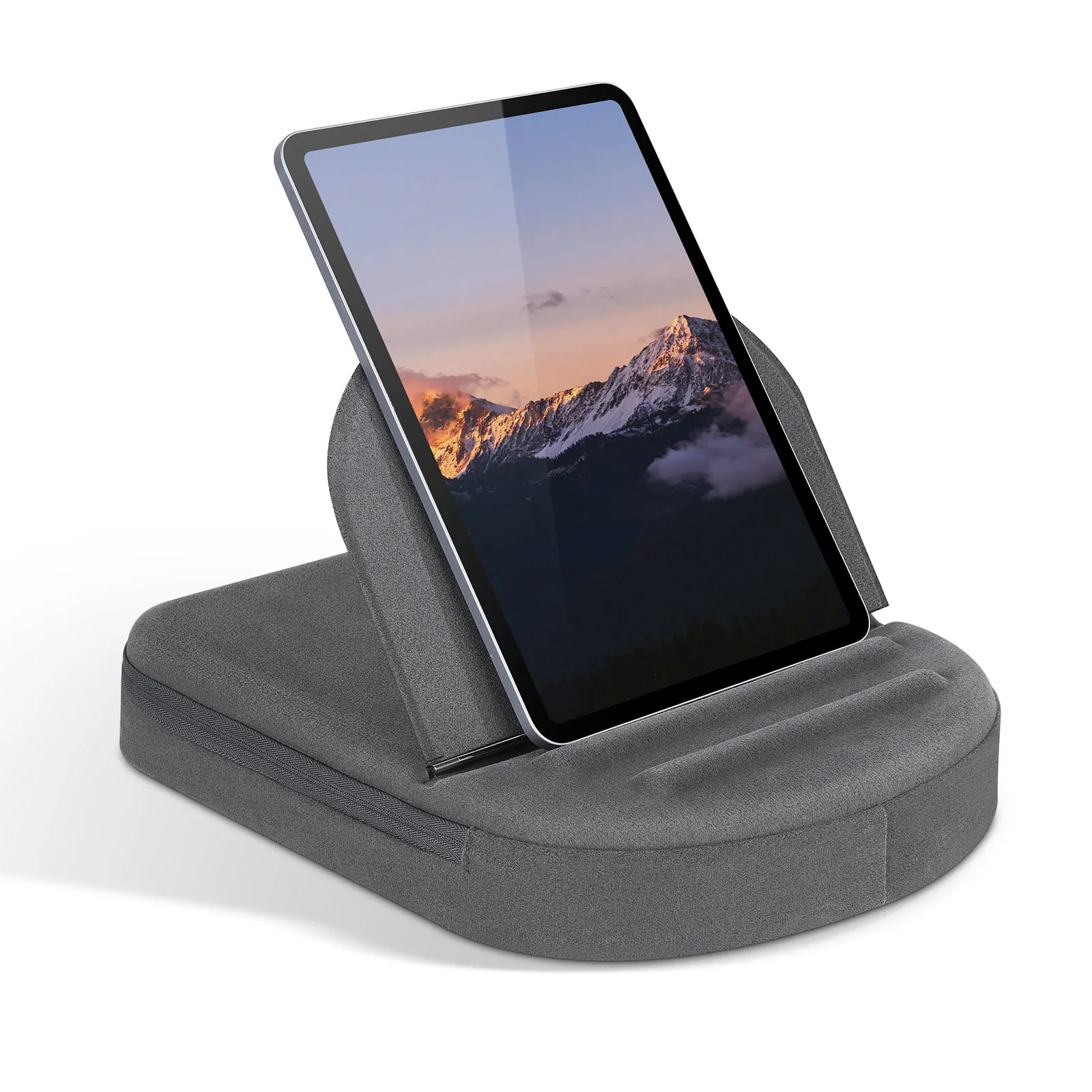 

Tablet Pillow Holder for iPad Pro 11/10.9/10.2 Up to 11" for Lap/Bed/Desk Multi Viewing Angles Design With Stylus Pen Holder