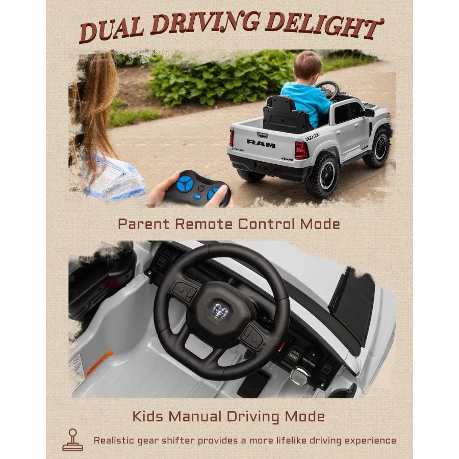 ركوب الأطفال المرخص 12 فولت على شاحنة، ركوب الأطفال الصغار على ألعاب مع جهاز تحكم عن بعد، مركبات كهربائية للأطفال مع مساحة تخزين سرير الشاحنة، Sm #4