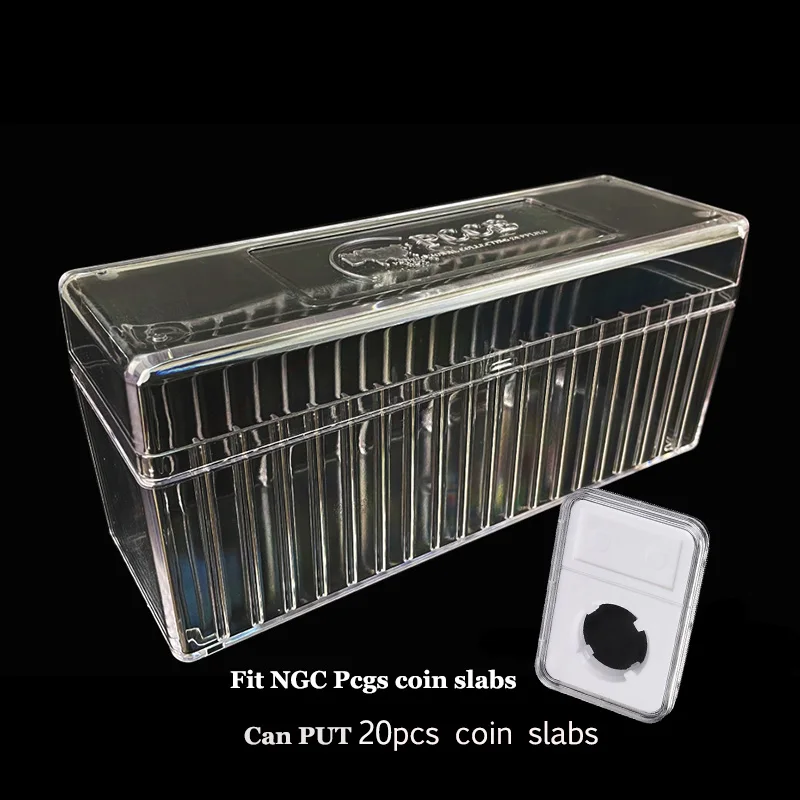 Tranparent Coin Slab Storage Box For 20pcs Graded Plastic box PC clear box MingT PCCB Display collection box