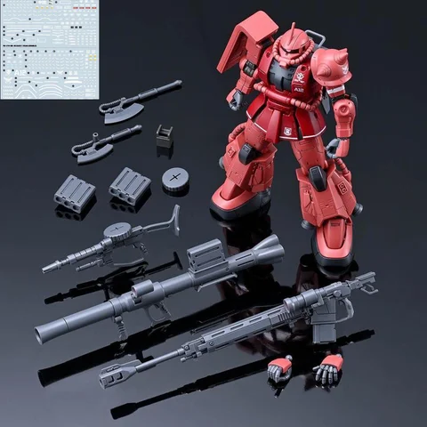 Cucuruz Doan's Island HG 1/144 ZAKU II CHAR'S CUSTOM Mech 조립 모델 키트 액션 피규어 장식 어린이 장난감 선물