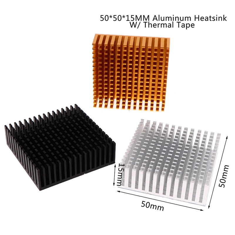 Panel Heatsink Aluminium Pendingin CPU Power IC Chip Radiator 50*50*15MM Heatsink Slotting untuk Chip Elektronik