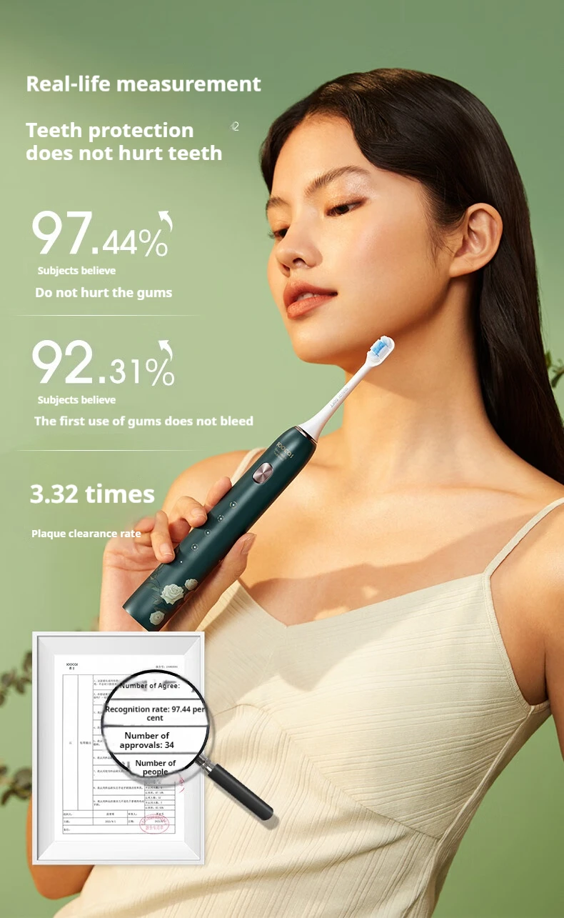 SOOCAS D5 Escova de dentes elétrica ultrassônica Sonic Escova de dentes atualizada tipo c rápida carregável adulto IPX7 à prova d'água