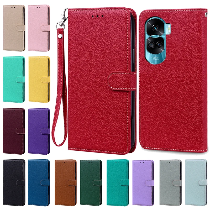 

For Honor 90 Lite 2023 Case Fashion Wallet Leather Flip Cover For Honor 90 Lite CRT-NX1 Phone Case Honor90Lite Bags Protective