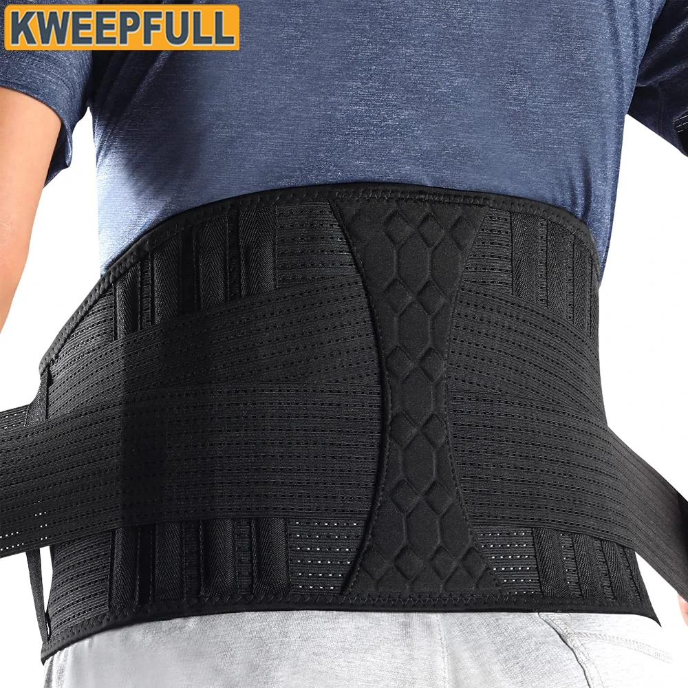 Lumbar Support Belt Lower Back Brace for Lifting, Herniated Disc, Sciatica, Pain Relief,Breathable Lumbar Brace for Men & Women