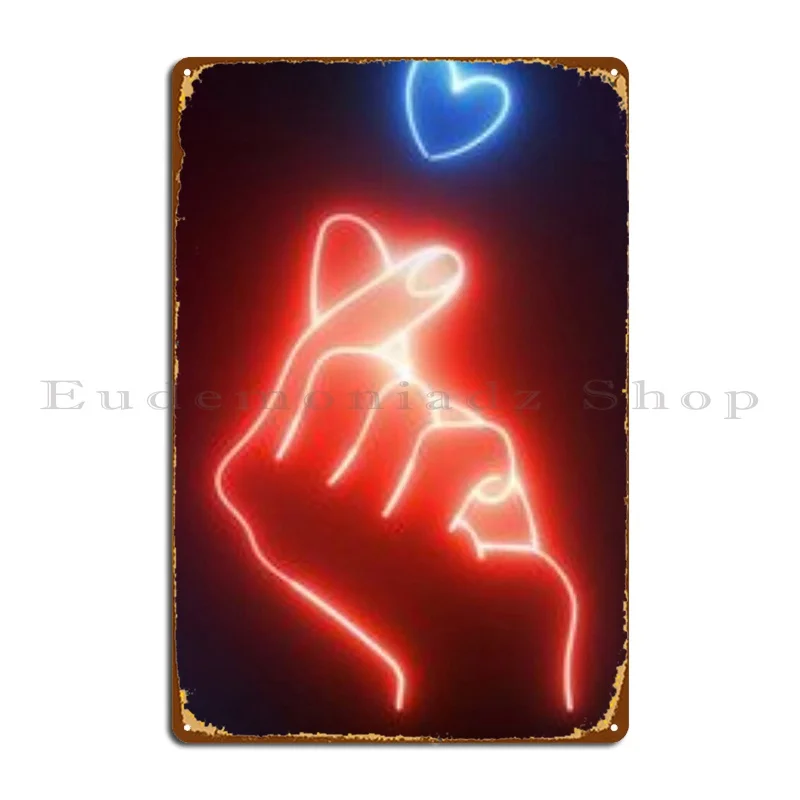 Light Hand Love Metal Signs Club Customized Wall Plaque Cave Garage Tin Sign Poster