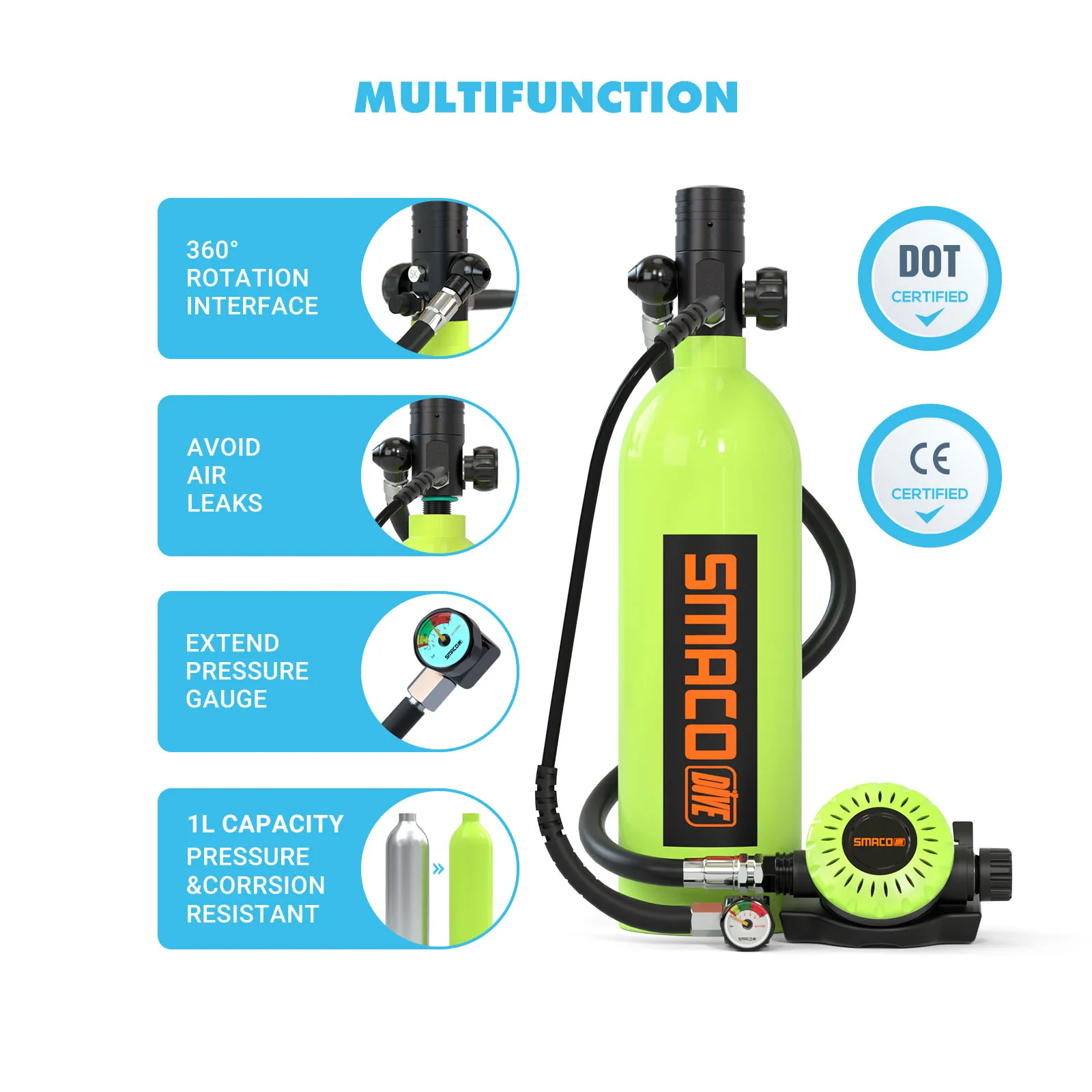 SMACO S400Pro Mini Scuba Tank & Dive Kit