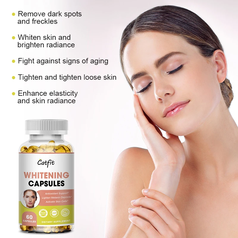 Catfit Compound Glutathione &Collagen whitening Capsules Anti-Aging Dull Skin Whitening Health&skin care