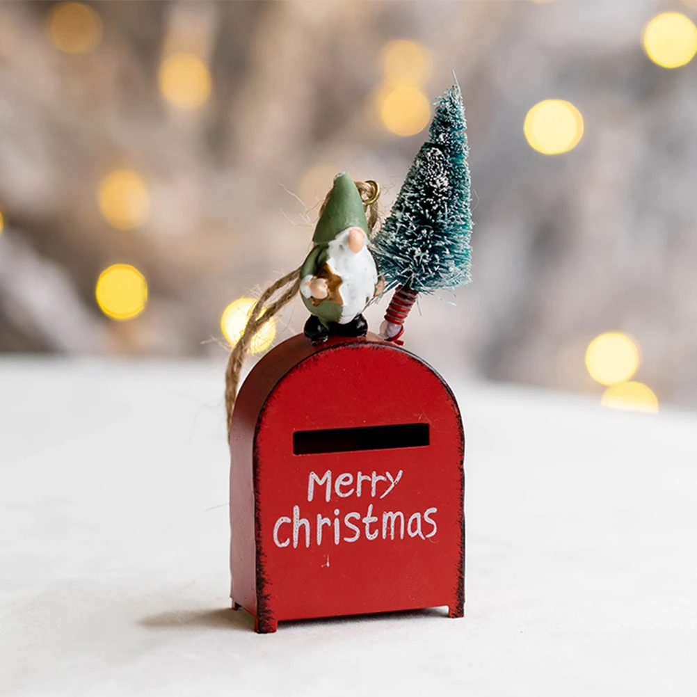 

Christmas Iron Mail Box Hanging Ornament Compact Tree Pendant Festive Decor for Home Mall Hotel Xmas Party Supplies Decoration