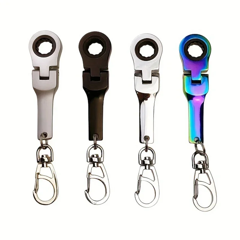 

Portable Keyring 10mm Ratchet Wrench Mini Shaped JDM Metal Racing Keychain Key Chain Ring Keyring Car Accessories