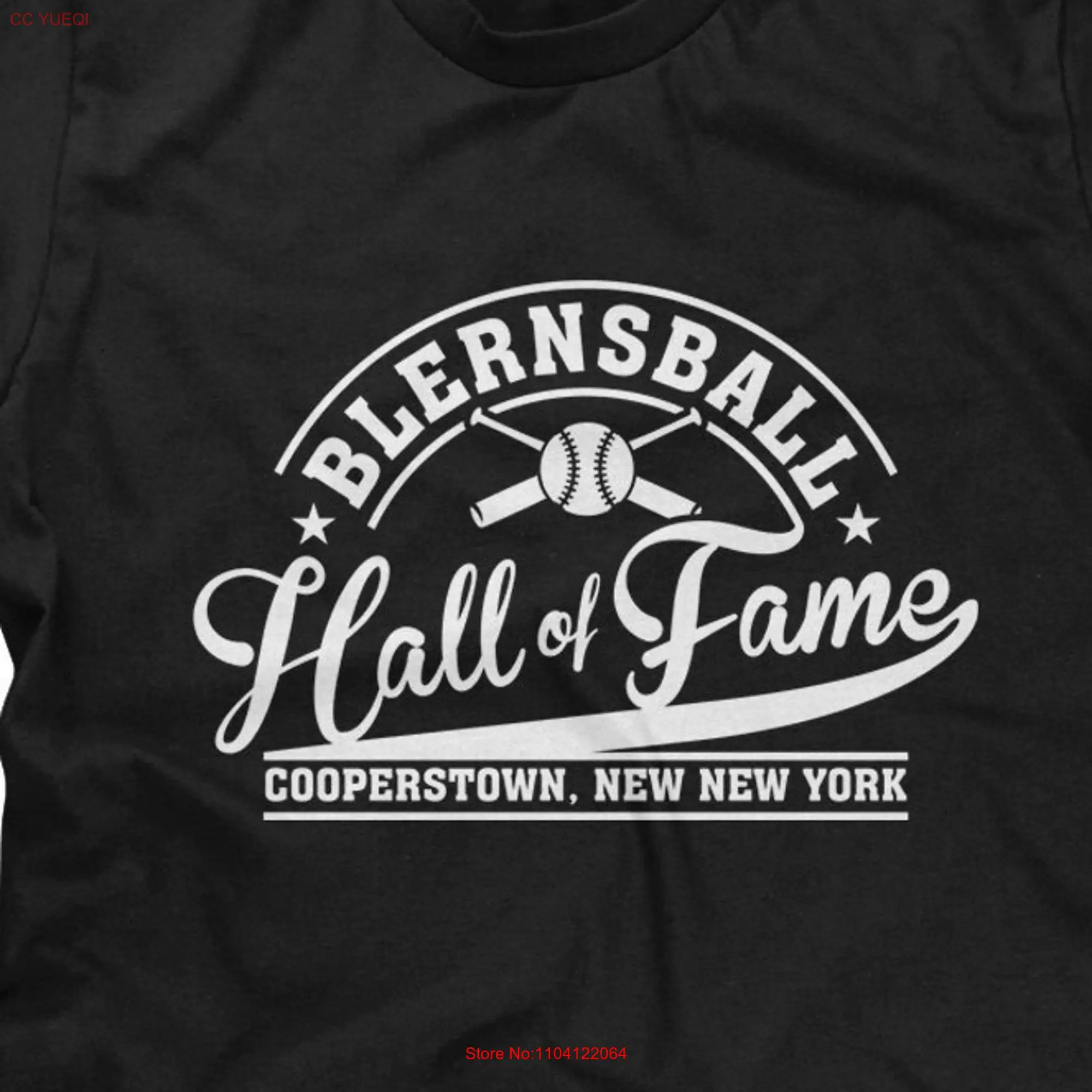 Blernsball Hall of Fame Cooperstown New York Mens T shirt or Funny Pop Culture long or short sleeves