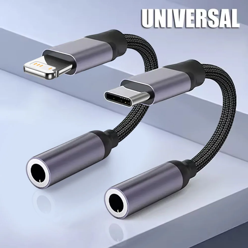 

Audio Adapter Jack AUX Cable Adapter L to 3.5mm For iPhone 12 13 14 11 Pro XS Max XR 7 8 Headphone Connector Audio accessories
