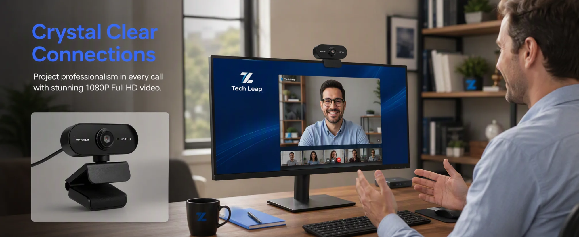 Kamera 1080P HD Computer HD USB-Kamera mit eingebautem Mikrofon USB-Netzwerkkamera Webcam für die Arbeit mit Mikrofon und Stativ – Detail 11